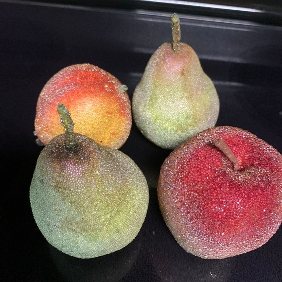 VTG 4 PCs BEADED/JEWELED ARTIFICIAL FRUIT - Picture 1 of 3